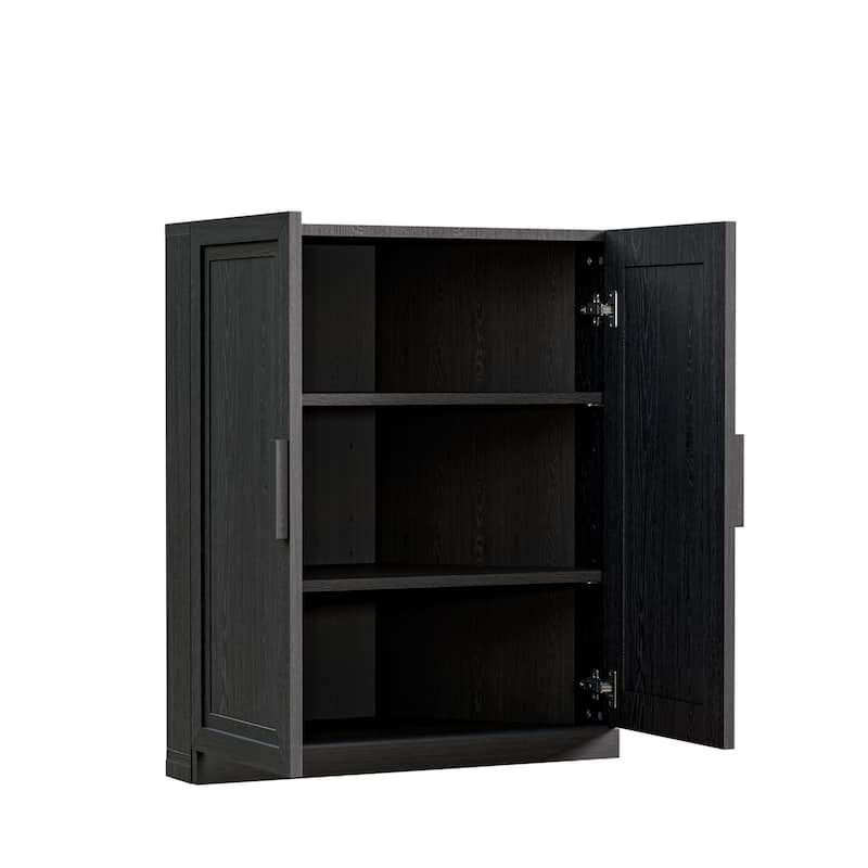 36"H Corner Sideboard Cabinet Free-Standing Corner Storage Organizer