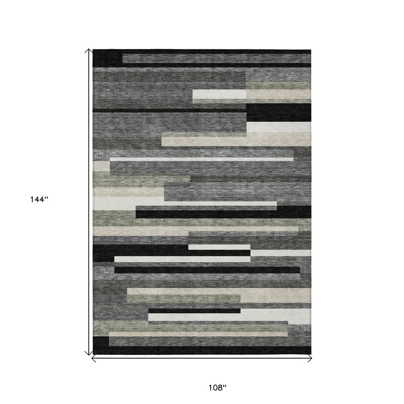 HomeRoots Striped Transitional Rectangle Outdoor Rug