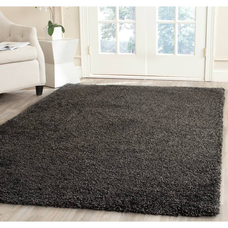 SAFAVIEH Milan Shag Maibritt 2-inch Thick Area Rug - 3' X 3' Square - Dark Grey