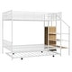 preview thumbnail 20 of 26, Twin Over Full Size Bunk Bed with Trundle and Bulit-in Wardrobe, Metal Bunk Bedframe with Lateral Storage Ladder & Wire Shelving