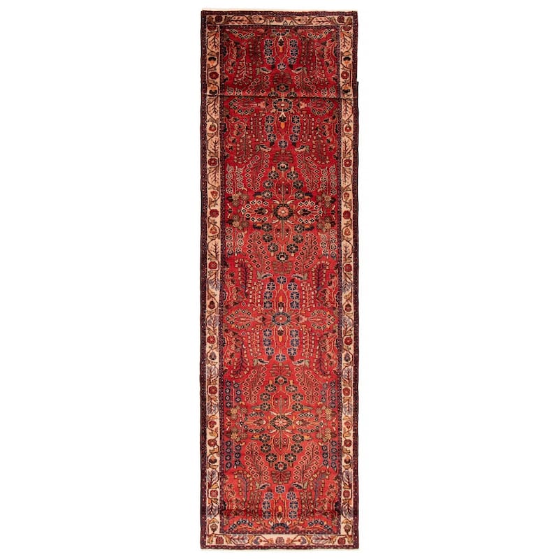 ECARPETGALLERY Hand-knotted Andelz Red Wool Rug - 3'5 x 14'9 - Red - 3'5 x 14'9