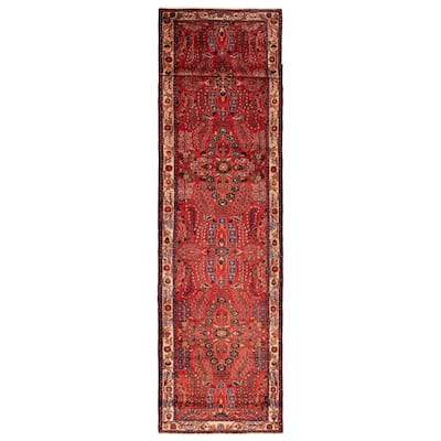ECARPETGALLERY Hand-knotted Andelz Red Wool Rug - 3'5 x 14'9