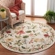 preview thumbnail 28 of 63, SAFAVIEH Handmade Chelsea Rubi French Country Floral Wool Rug 3' Round - Ivory - Round