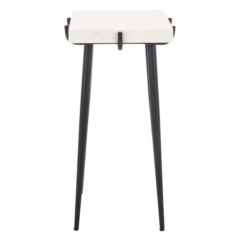 SAFAVIEH Home Bremen Marble Side Table - 18"W x 12"D x 23"H
