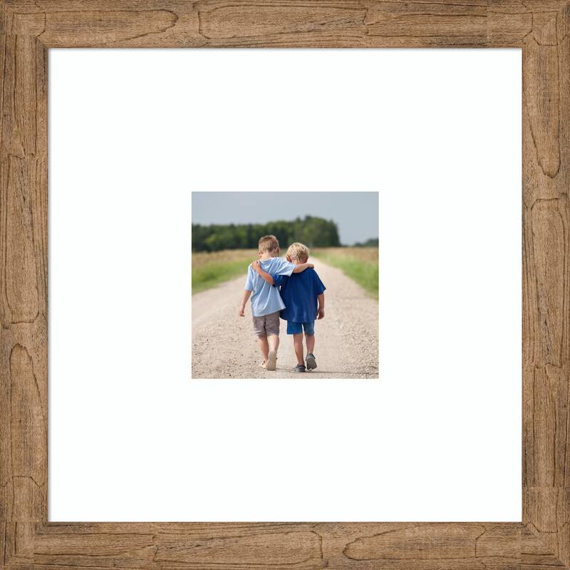 Owl Brown Narrow Framed Picture Frame, Photo Frame - 20x20 Matted to 8x8