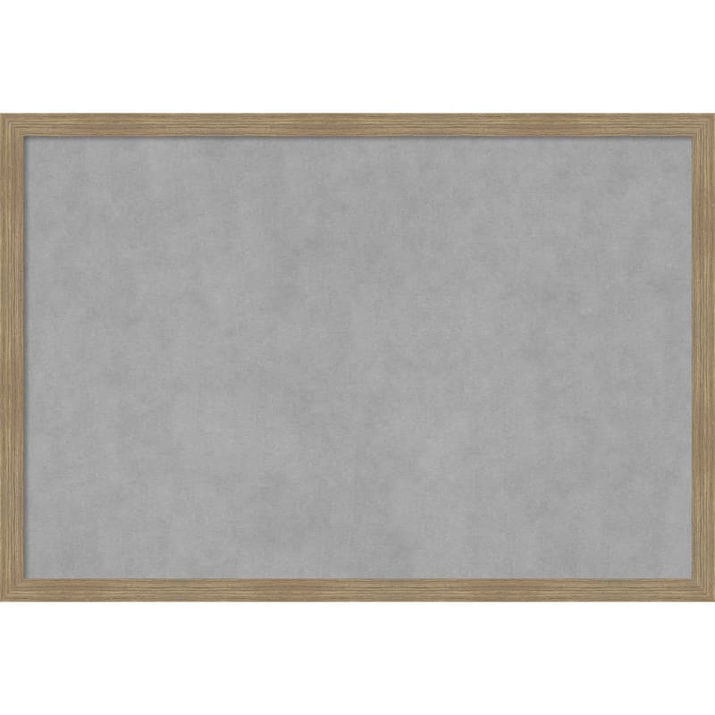 Amanti Art Woodgrain Stripe Mocha Framed Magnetic Board
