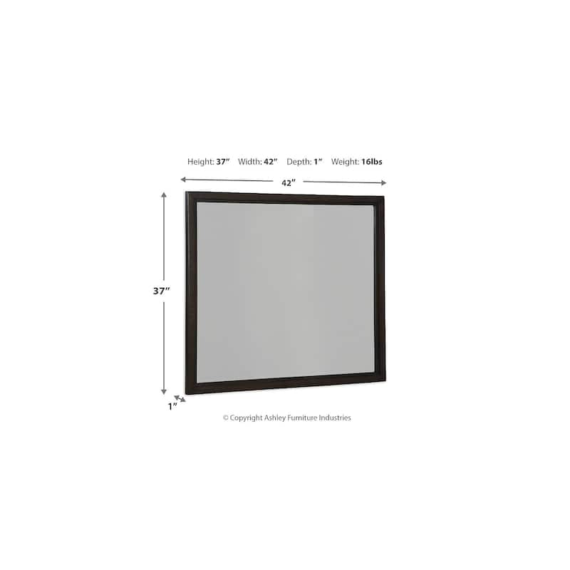 Signature Design by Ashley Neymorton Dark Brown Bedroom Mirror - 42"W x 1"D x 37"H
