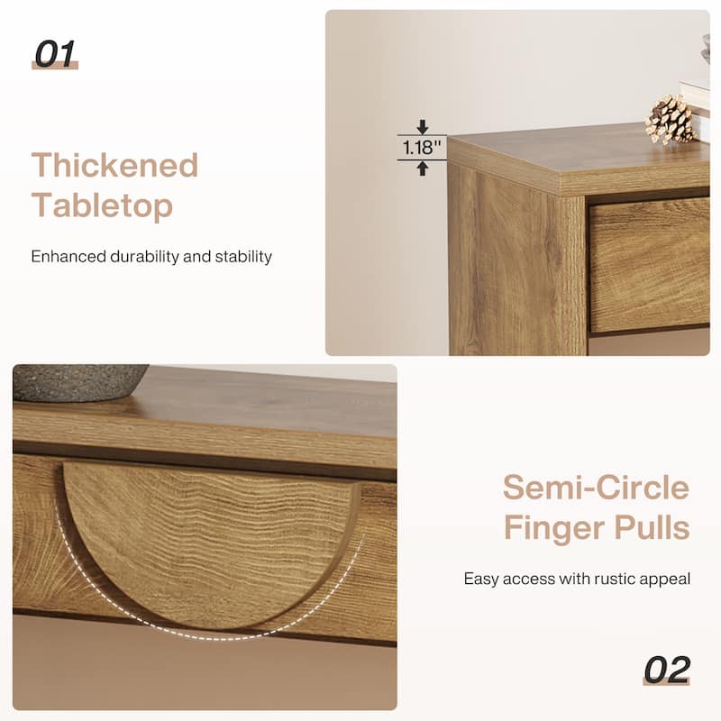 63-Inch Console Table with 2 Drawers