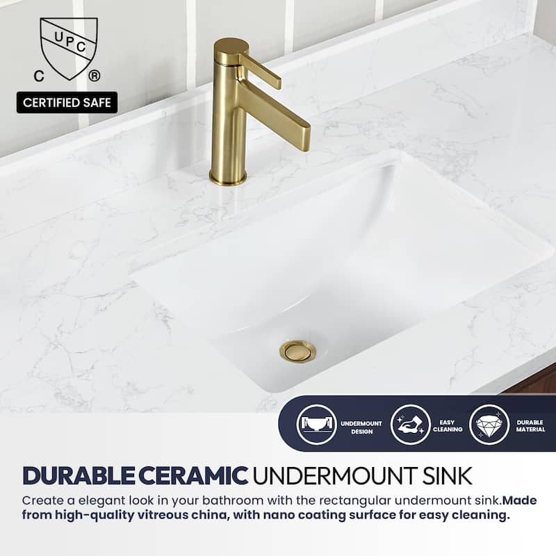 San Double Bath Vanity with Composite Stone Top and Mirror