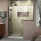 preview thumbnail 21 of 23, DreamLine Unidoor-X 65-65 1/2 in. W x 72 in. H Frameless Hinged Shower Door - 65" - 65.5" W Oil Rubbed Bronze Finish