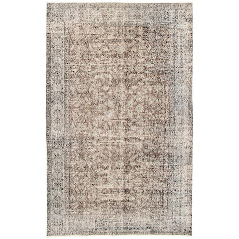 ECARPETGALLERY Hand-knotted Color Transition Brown, Blue Wool Rug - 5'1 x 8'3