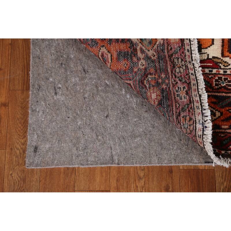 Hand Knotted Oriental 100% Wool Carpet Traditional Geometric Red Hamedan Area Rug - 10' 7'' X 5' 3''