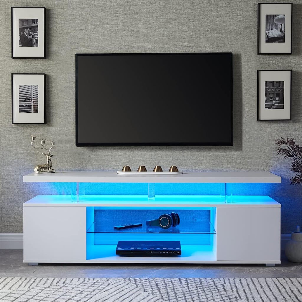 Modern Storage LED Light TV Stand for 70 Inch TV