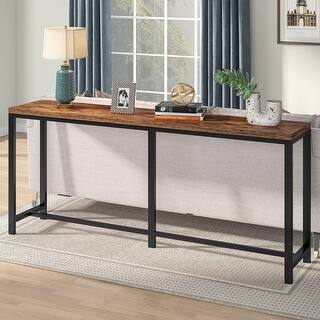 Tribesigns 70.9" Long Console Table With Storage, Narrow Sofa Table Behind Couch, Farmhouse Wooden Entryway Furniture