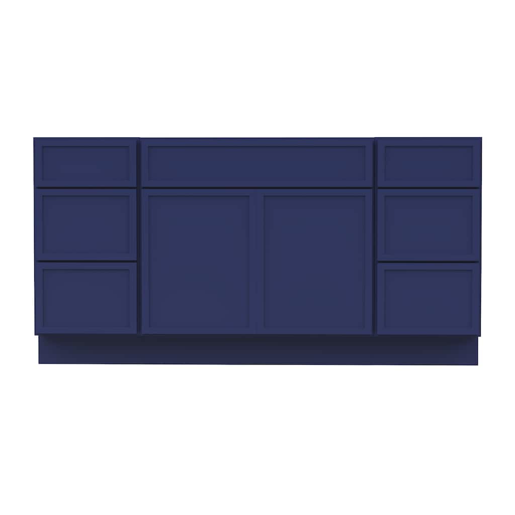 Vanity Art 69" Oak Freestanding Bathroom Vanity Cabinet without Top