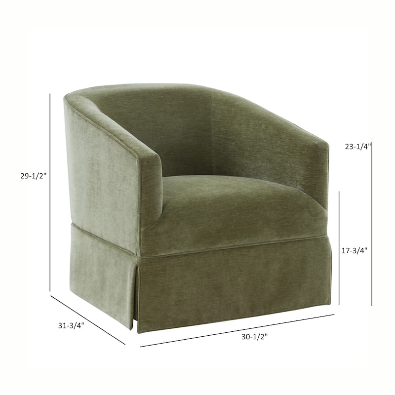 Elayne Skirted Fabric Swivel Accent Chair by Greyson Living