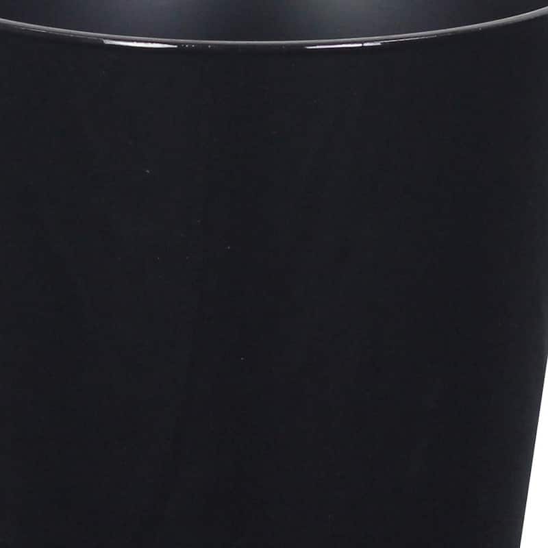 HomeRoots 7" Black Recycled Plastic Indoor Outdoor Round Pot Planter