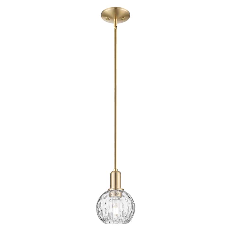 Innovations Lighting Endless Possibilities Arcadia - Athens Water Glass - 1 Light 6" Stem Hung Mini Pendant - Clear Water Glass/Champagne Bronze