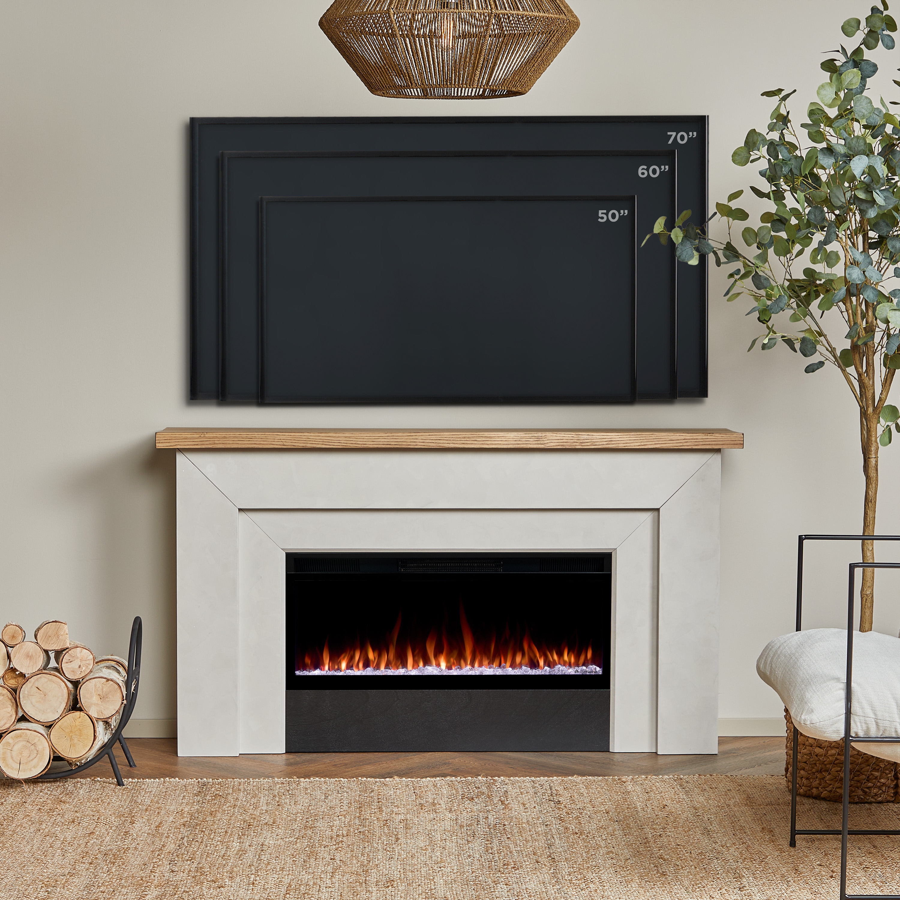 Real Flame Malie Electric Smart Landscape Fireplace 68