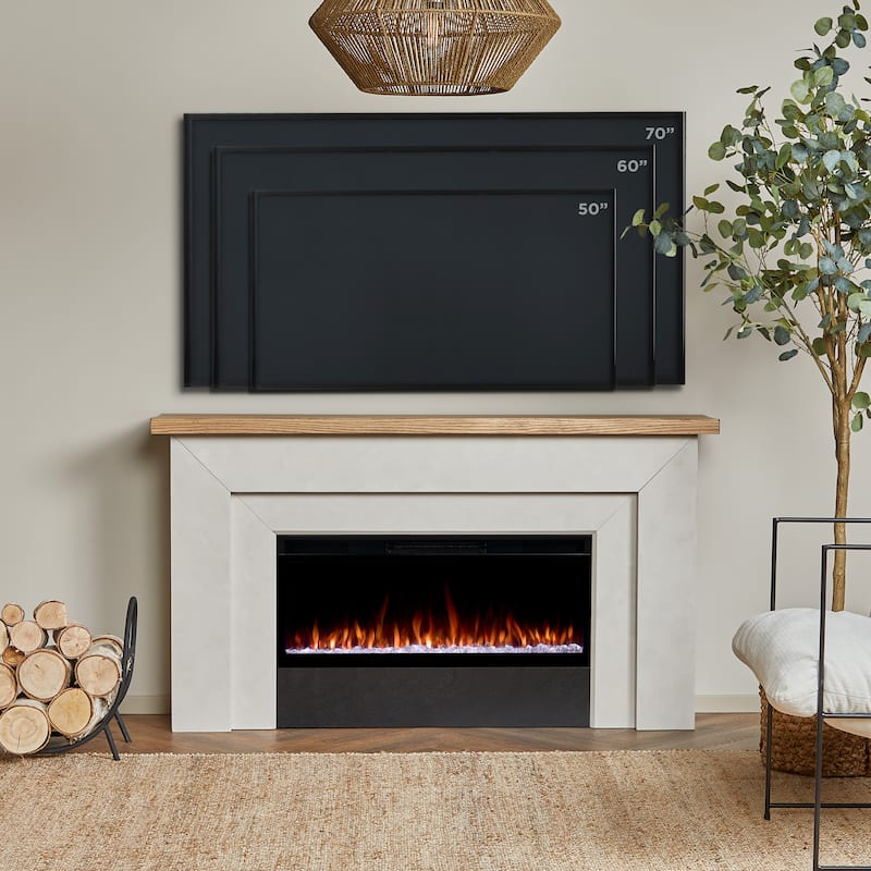 Malie 68" Smart Landscape Electric Fireplace in Venetian Gray by Real Flame