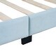 preview thumbnail 19 of 18, Twin Size Platform Bed Frame Velvet Upholstered Headboard Wooden Slats Support, Kids Wood Platform Bed Easy Assembly