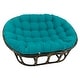 preview thumbnail 19 of 21, 65-inch by 48-inch Solid Twill Double Papasan Cushion (Cushion Only) Aqua Blue