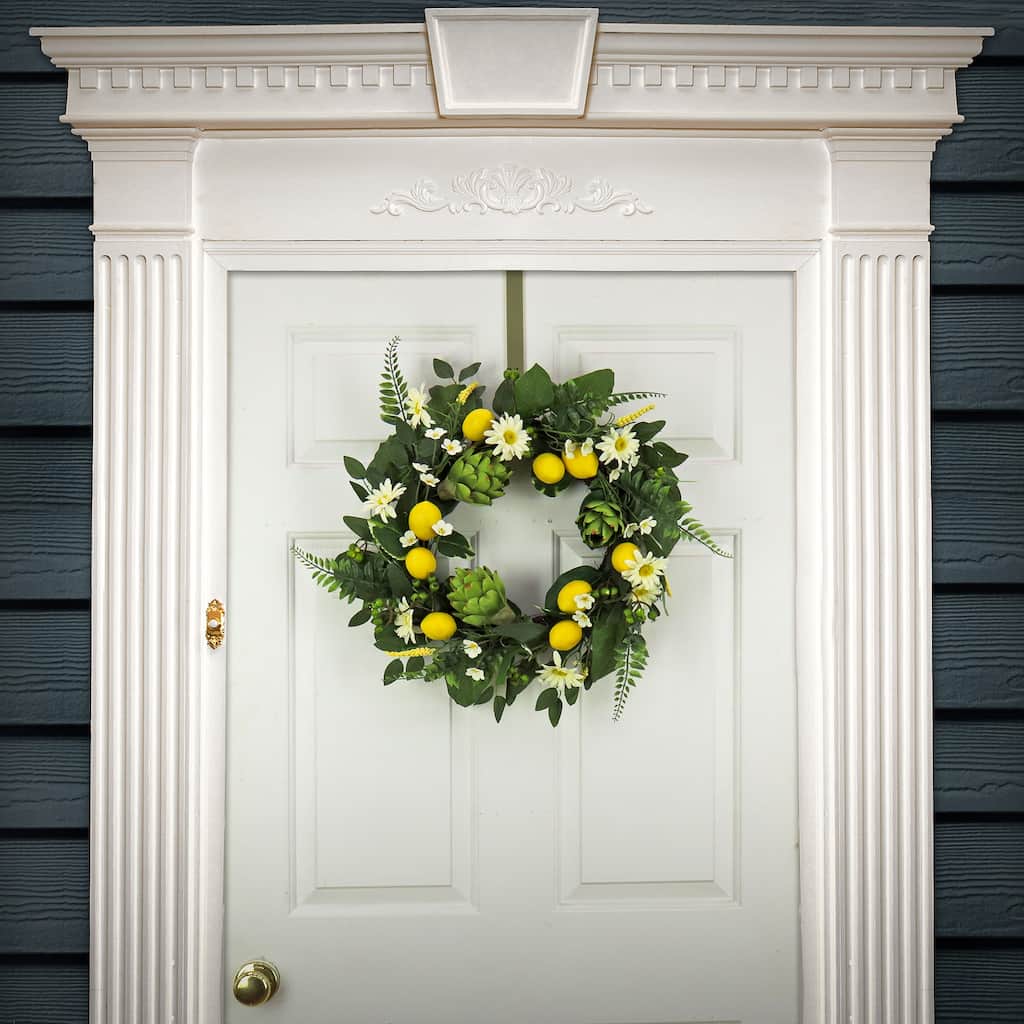 National Tree Company 22 in. Daisy, Artichoke and Lemon Wreath