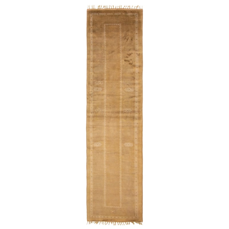 ECARPETGALLERY Hand-knotted Color Transition Olive Wool Rug - 2'7 x 9'5 - Olive - 2'7 x 9'5