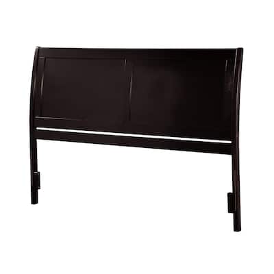 Sleigh Style Full Size Wood Headboard with Elegant Curves, USB Charger, and Easy Attachment to Bed Frames