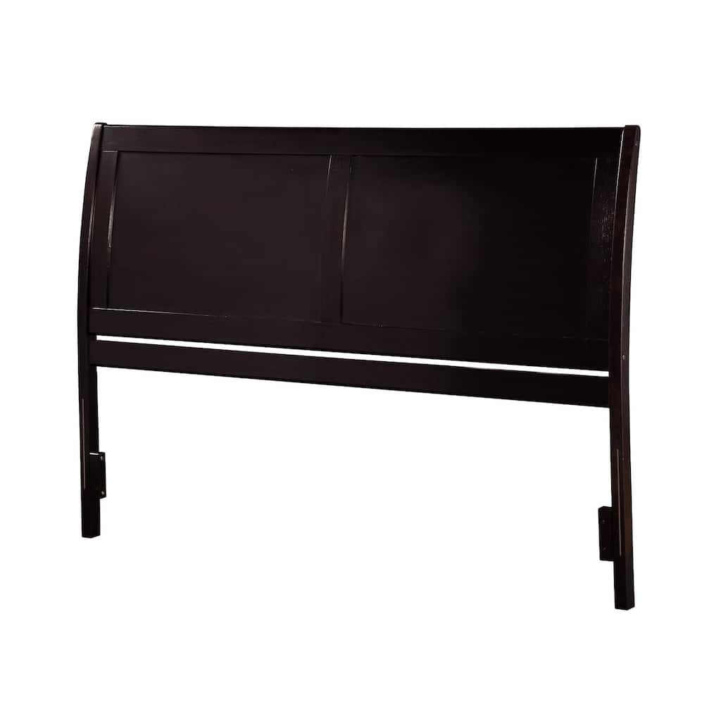 Sleigh Style Full Size Wood Headboard with Elegant Curves, USB Charger, and Easy Attachment to Bed Frames