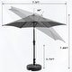 preview thumbnail 68 of 101, Autlaycil 7.5FT Solar Patio Umbrella with Base and Tilt,Crank