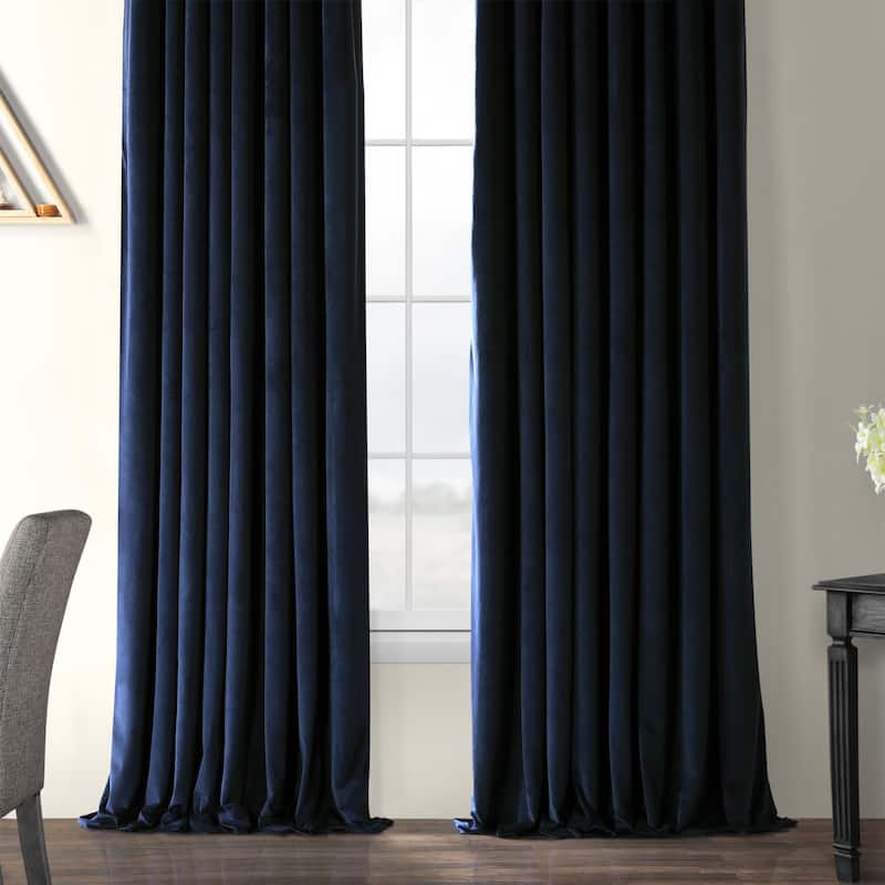 Exclusive Fabrics Signature Velvet Extra-wide Grommet Blackout Curtains (1 Panel) - Luxury Home Décor