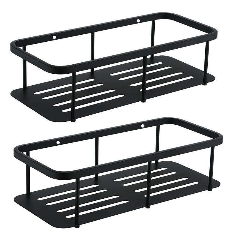 2-Pack Stainless Steel Bathroom Organizer Basket Shower Caddy - Matte Black
