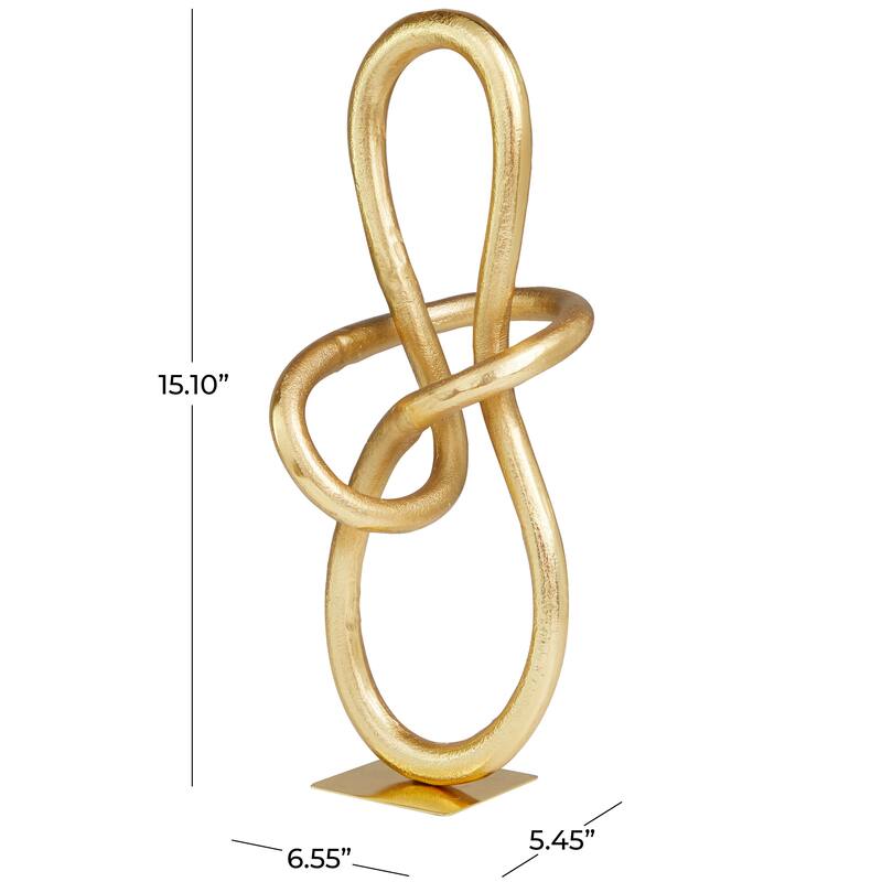 Artistic Aluminum Metal Abstract Sculpture - Gold or Dark Gray