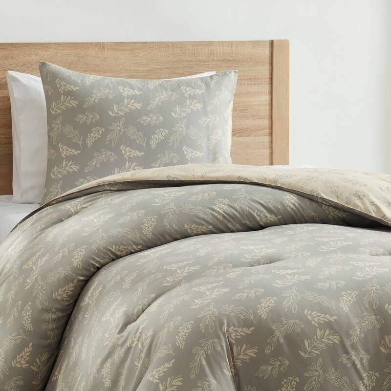 Empyrean 3PC Reversible Botanical Printed Comforter Bedding Set