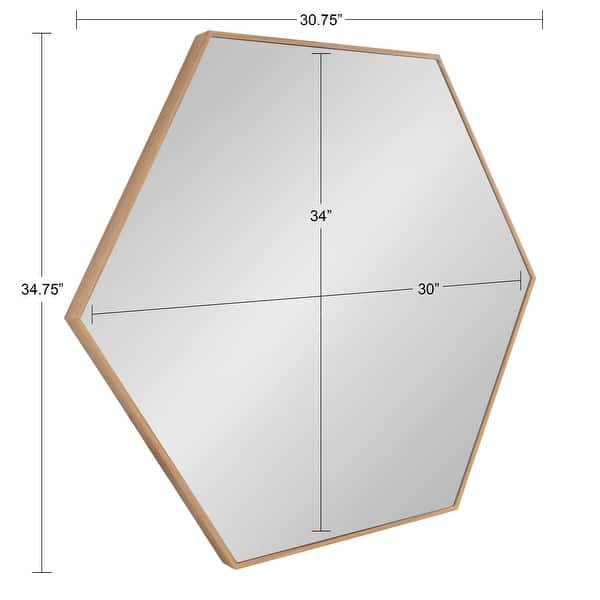 dimension image slide 4 of 8, Kate and Laurel Rhodes Framed Mid-century Hexagonal Wall Mirror