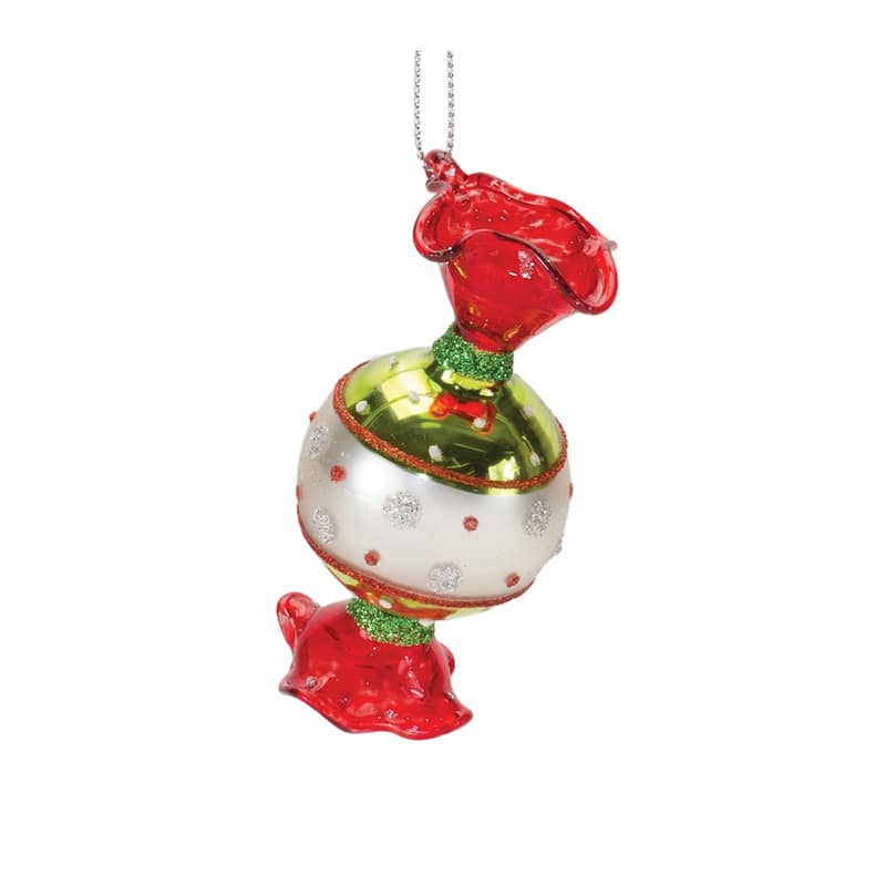 Club Pack of 12 Glass Wrapped Candy Ornaments 3.75"