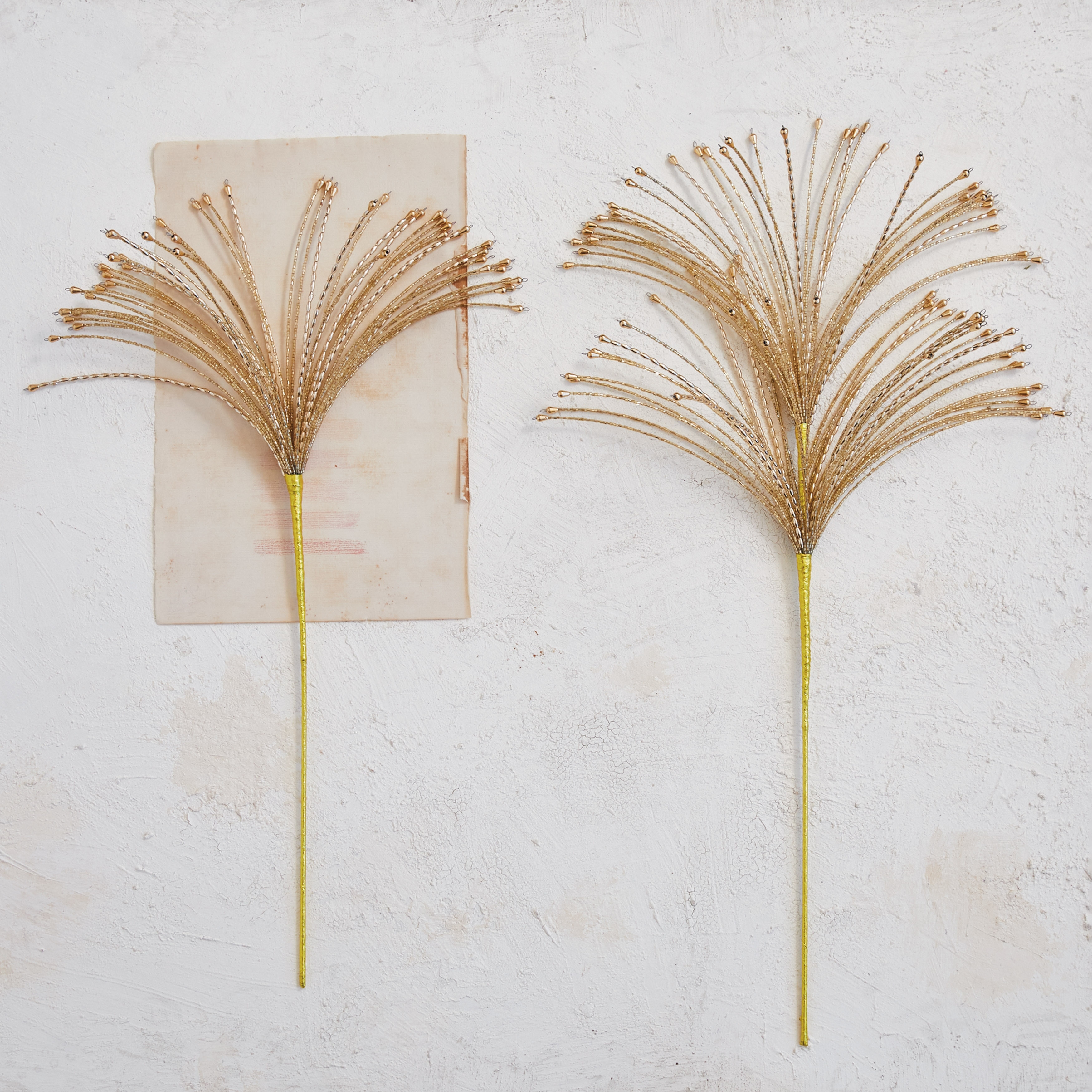 Metal and Glass Beaded Spray Décor - Gold