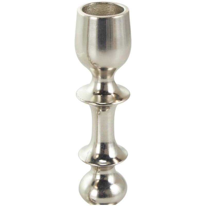 Aluminum Metal Decorative Candle Holder - Set of 2 Gold or Silver - Roche River Decor