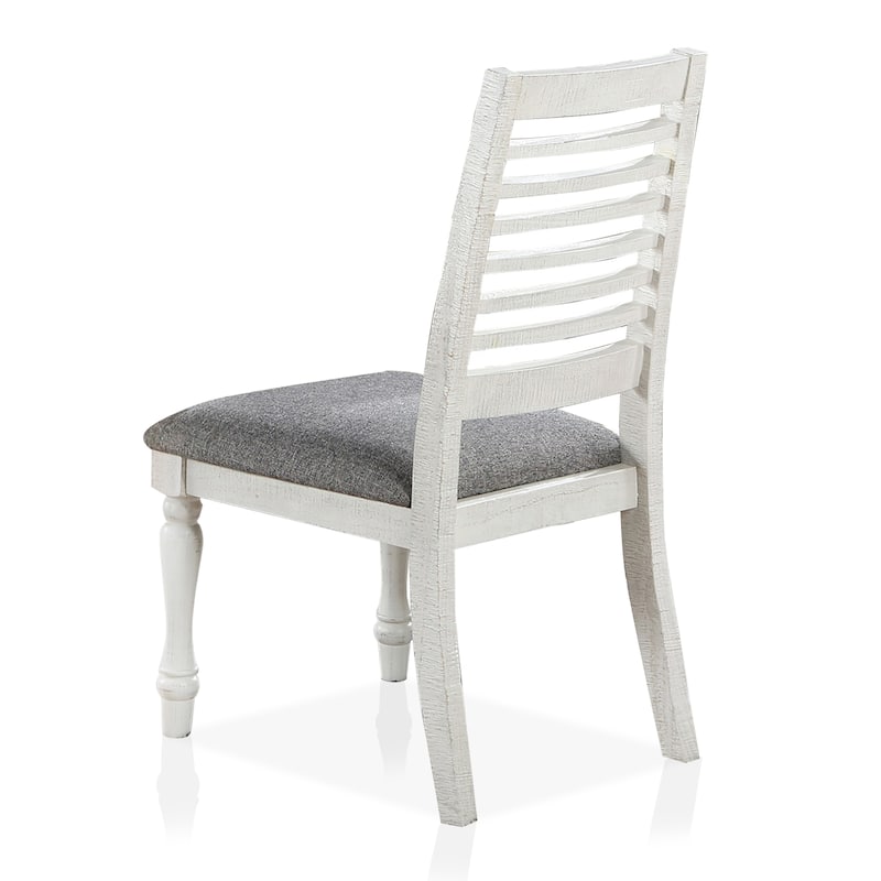 Ionessa Rustic Farmhouse White Ladderback Dining Chairs (Set of 2) by Furniture of America