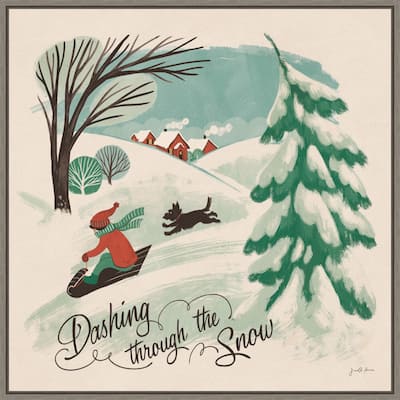 Winter Bliss IV Sled Dog by Janelle Penner Framed Canvas Wall Art