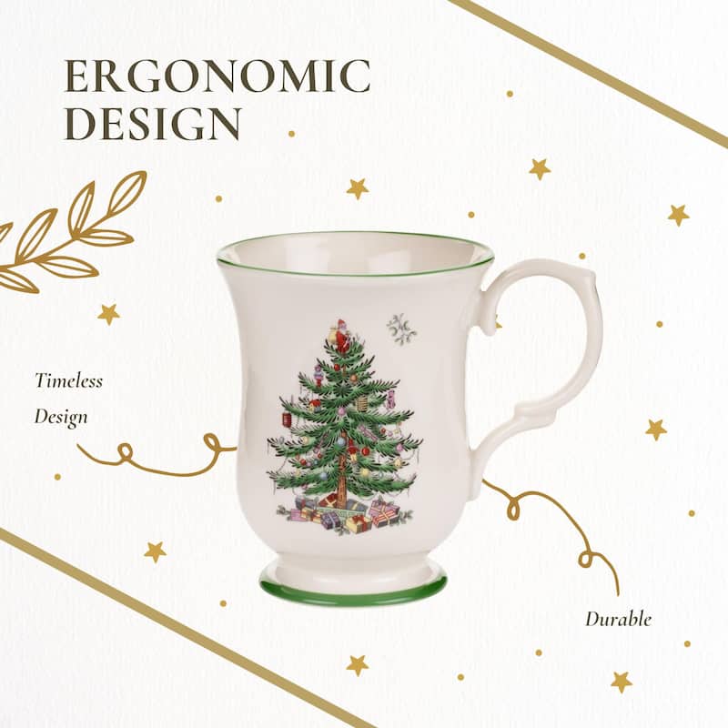 Spode Christmas Tree Romantic Shape Footed Mug