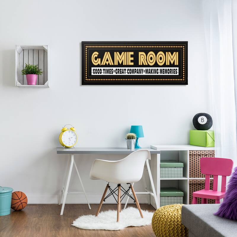 Stupell Arcade Game Room Quote Vintage Style Sign Canvas Wall Art