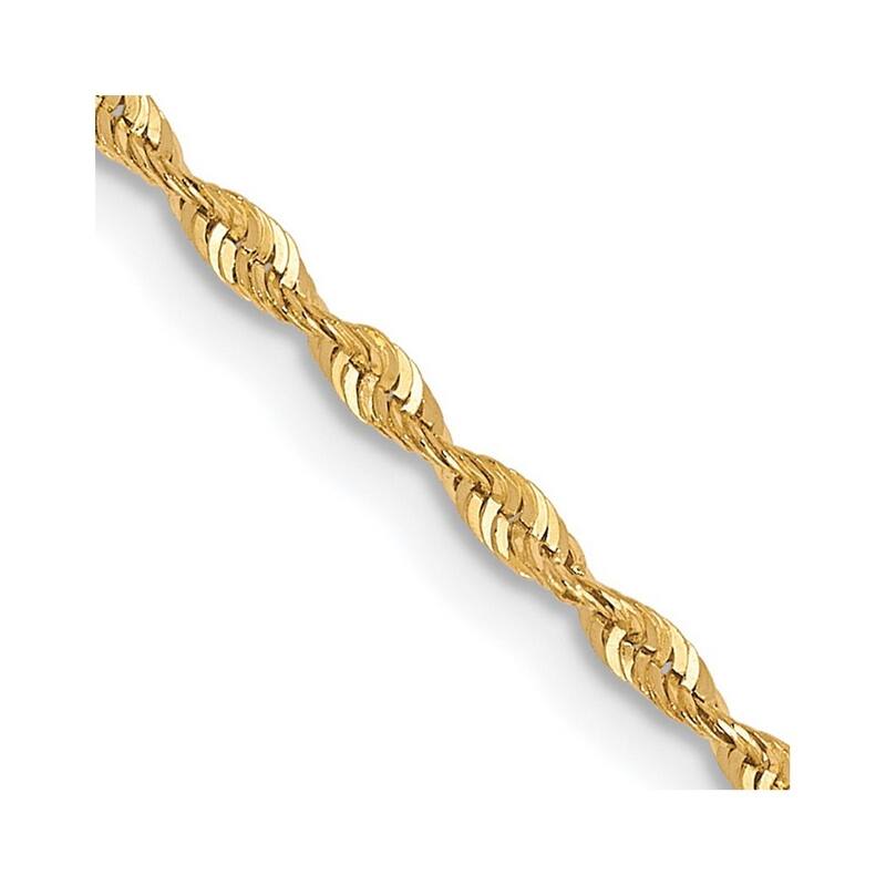Curata 10k Yellow Gold Solid 1.5mm Diamond-cut Light Rope Chain Necklace (Lobster) Options 16 18 20 24