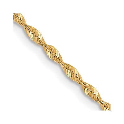 Curata 10k Yellow Gold Solid 1.5mm Diamond-cut Light Rope Chain Necklace (Lobster) Options 16 18 20 24