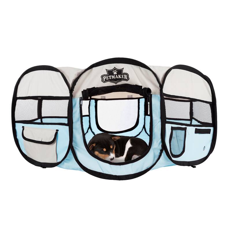 Petmaker Portable Pet Playpen - Pop-Up Dog Kennel with Carry Bag