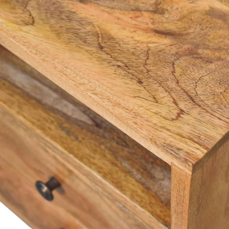 Artisan Furniture Solid Wood Mini Oak-ish Classic Open Nightstand