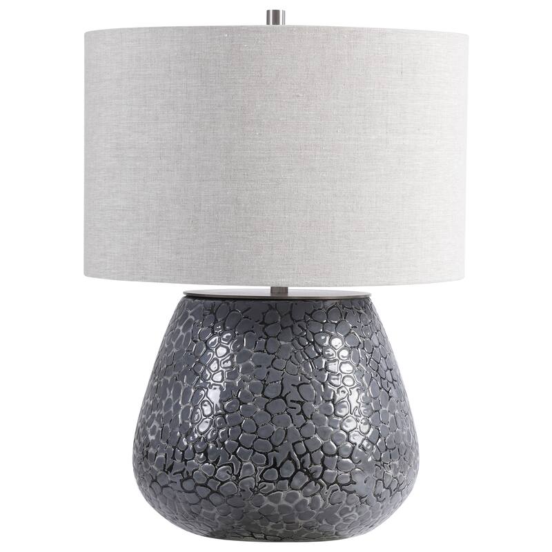Uttermost Pebbles Metallic Grey Table Lamp