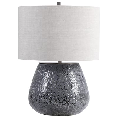 Uttermost Pebbles Metallic Grey Table Lamp