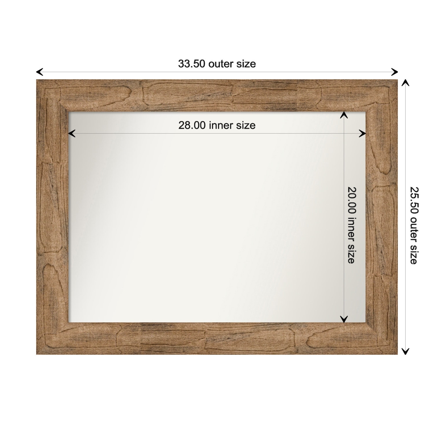 Owl Brown Framed Non-Beveled Custom Wall Mirror, Bathroom Vanity Mirror